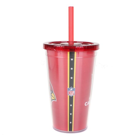 Copo NFL Arizona Cardinals Com Canudo 600 ml