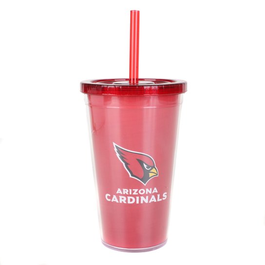 Copo NFL Arizona Cardinals Com Canudo 600 ml