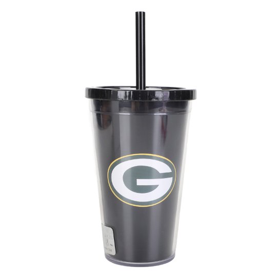 Copo NFL Green Bay Packers Com Canudo 600 ml