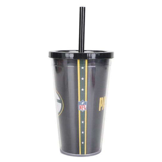 Copo NFL Green Bay Packers Com Canudo 600 ml