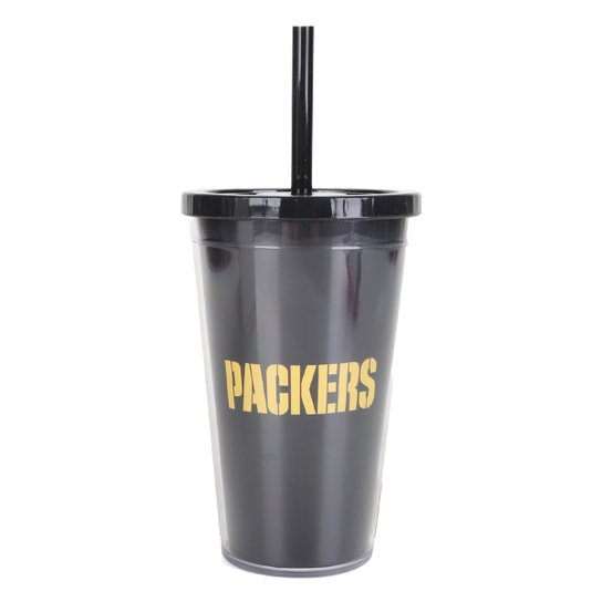 Copo NFL Green Bay Packers Com Canudo 600 ml