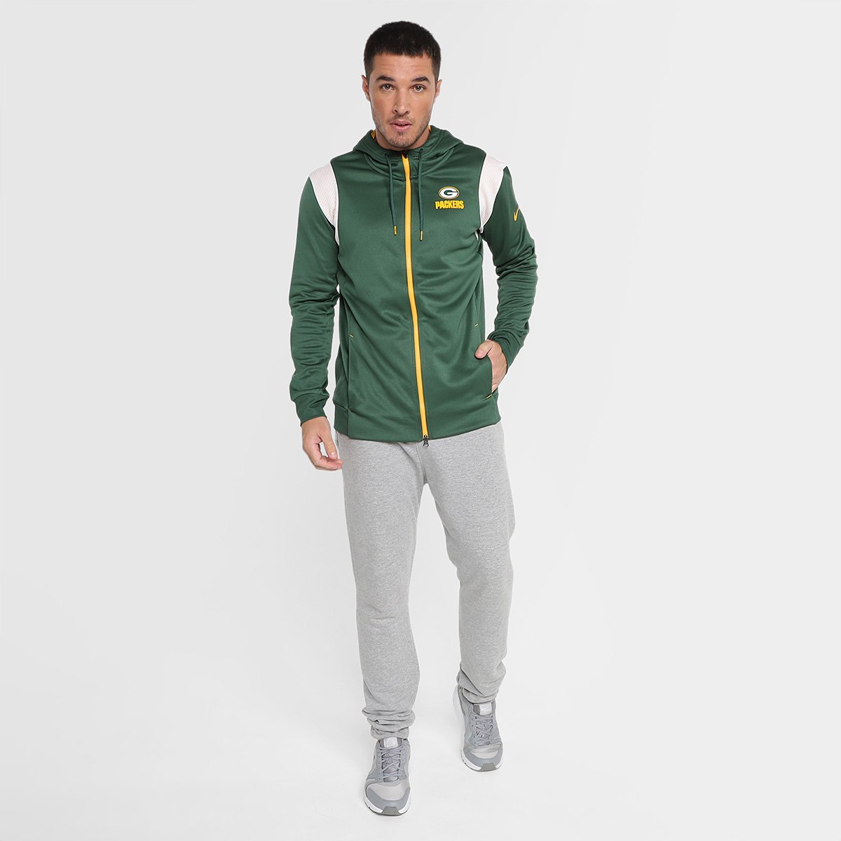 Jaqueta NFL Green Bay Packers Nike TF Full Zip Masculina | NFL