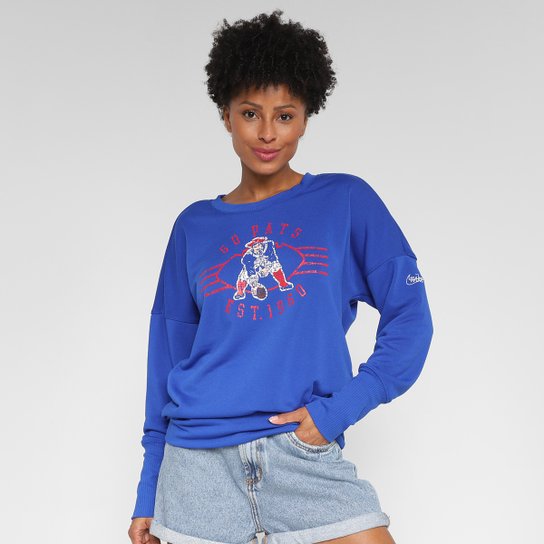 Moletom NFL New England Patriots Historic Nike Dri Fit Drop Shoulder Crew Feminino