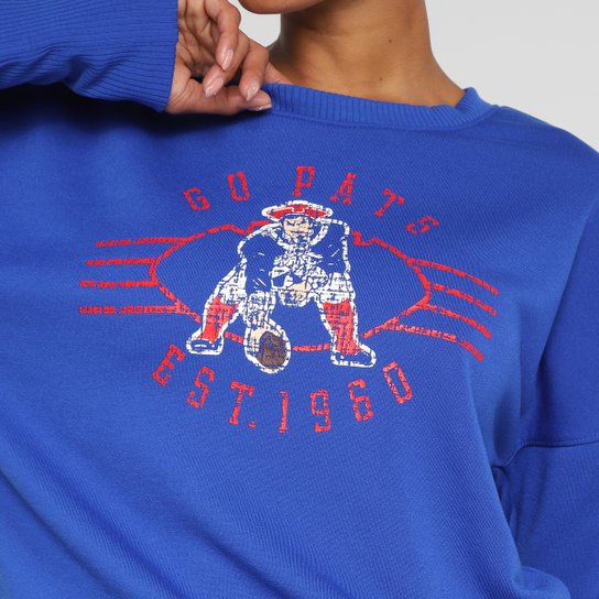 Moletom NFL New England Patriots Historic Nike Dri Fit Drop Shoulder Crew Feminino