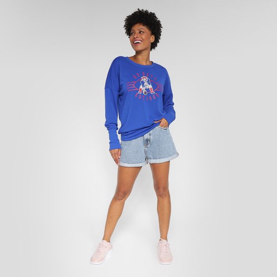 Moletom NFL New England Patriots Historic Nike Dri Fit Drop Shoulder Crew Feminino